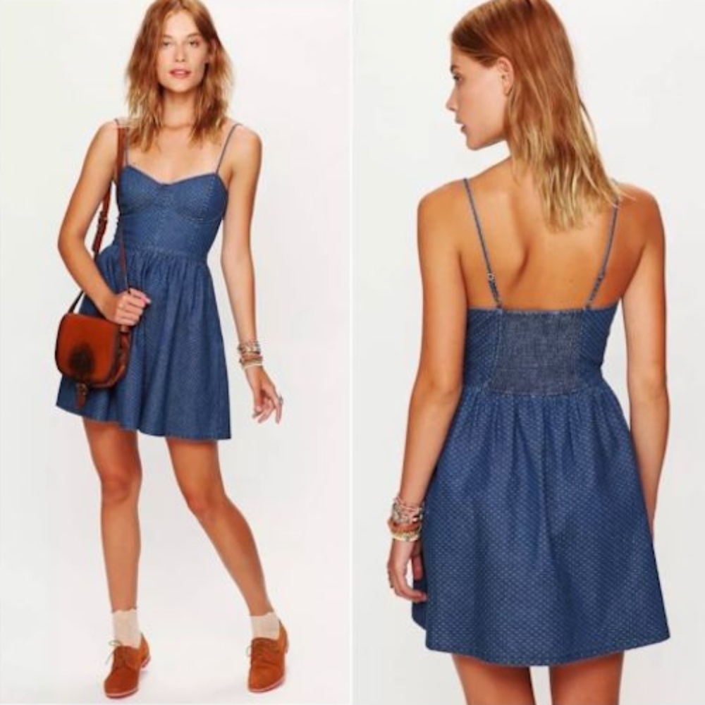 Free People | Bustier Denim Dress Medium